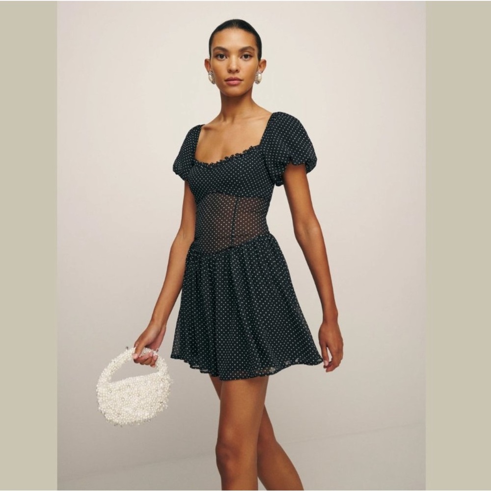 Elegant Black Polka Dot Dress